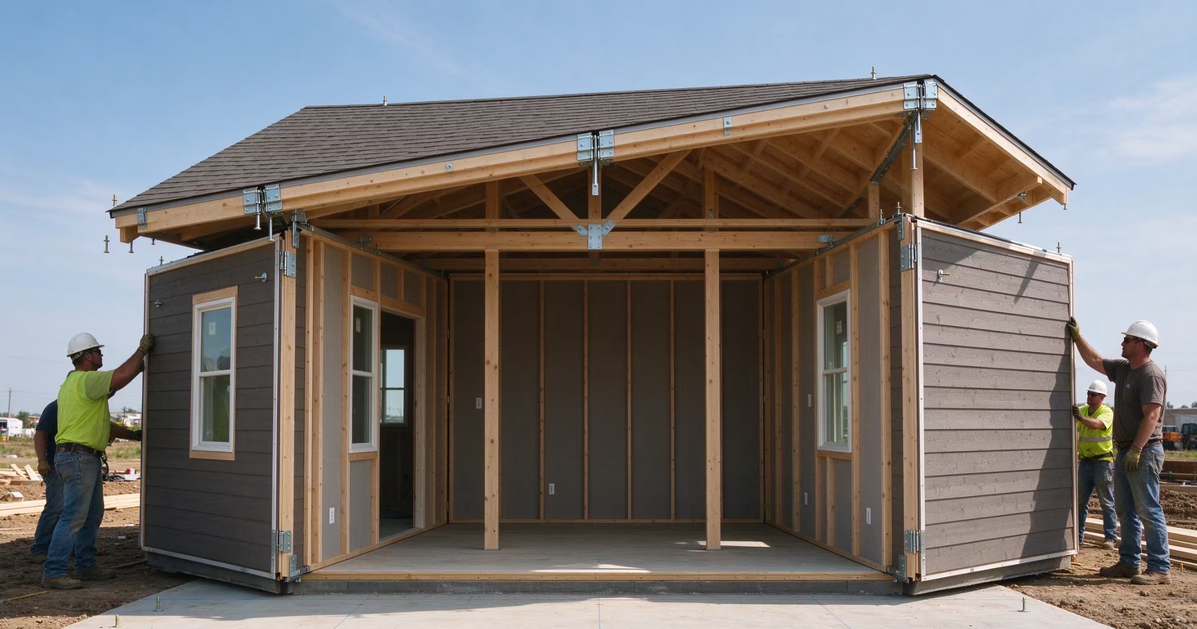 Folding modular house